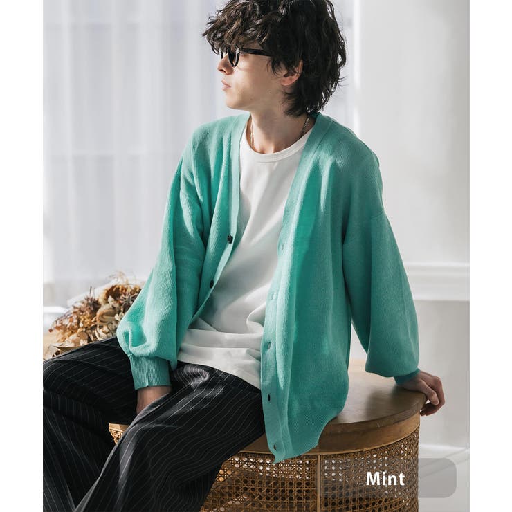 ミント | 接触冷感 カーディガン サマーニット | Rocky Monroe