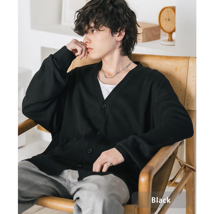 ブラック | 接触冷感 カーディガン サマーニット | Rocky Monroe