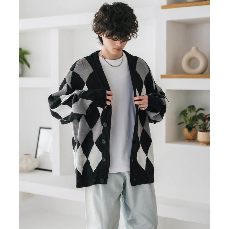 ニットカーディガン 総柄 チェック | Rocky Monroe | 詳細画像4 