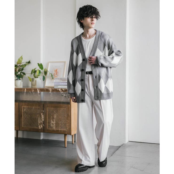 ニットカーディガン 総柄 チェック | Rocky Monroe | 詳細画像9 