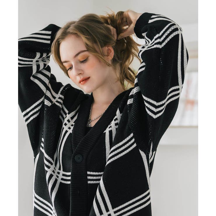 ニットカーディガン 総柄 チェック | Rocky Monroe | 詳細画像33 