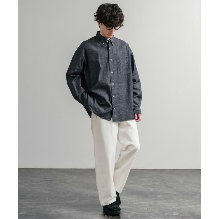 UpscapeAudience 長袖デニムシャツ ボタンダウン | Rocky Monroe | 詳細画像4 