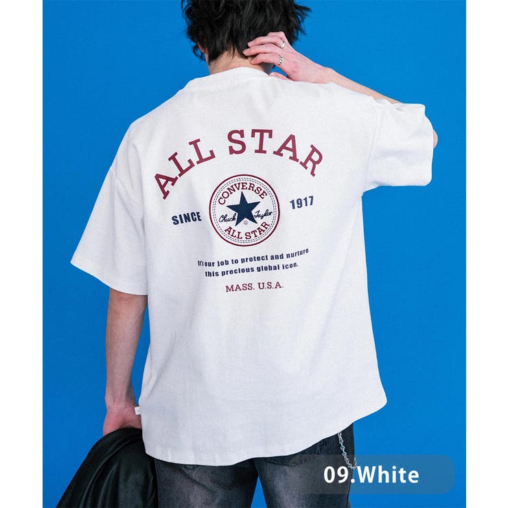 9.ホワイト | CONVERSE 半袖ロゴT バックプリント | Rocky Monroe