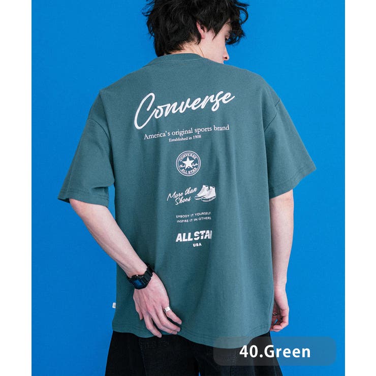 40.グリーン | CONVERSE 半袖ロゴT バックプリント | Rocky Monroe