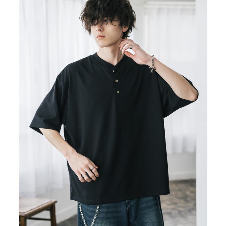 接触冷感 Tシャツ ヘンリーネック | Rocky Monroe | 詳細画像3 