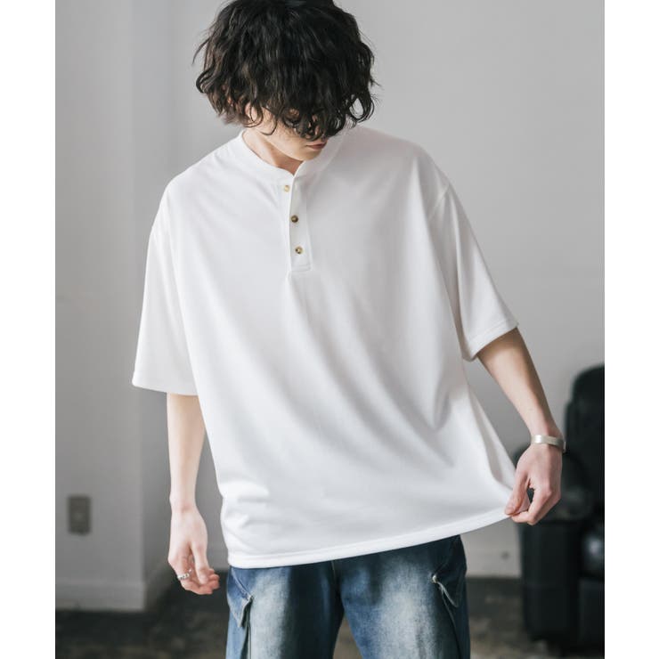 接触冷感 Tシャツ ヘンリーネック | Rocky Monroe | 詳細画像9 
