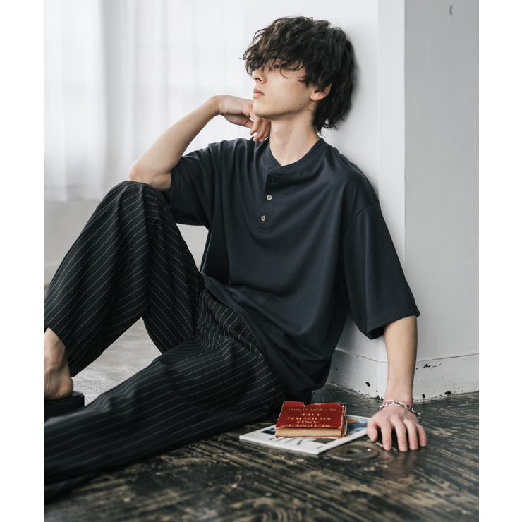 接触冷感 Tシャツ ヘンリーネック | Rocky Monroe | 詳細画像12 