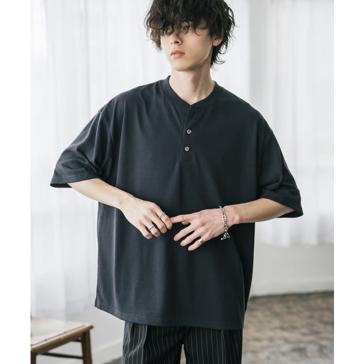 接触冷感 Tシャツ ヘンリーネック | Rocky Monroe | 詳細画像13 