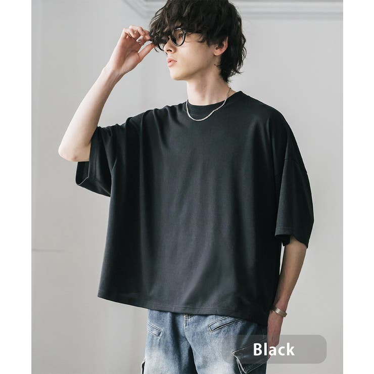 ブラック | Tシャツ 半袖 ショート丈 | Rocky Monroe