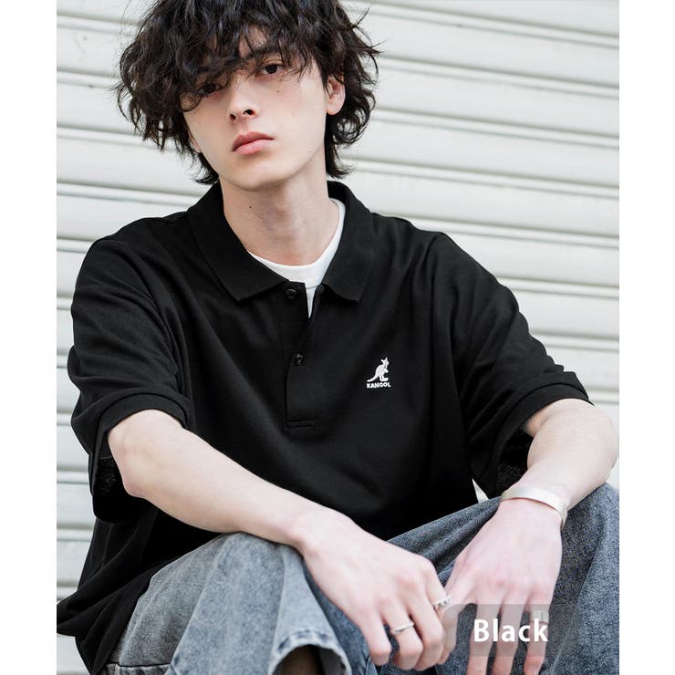 ブラック | KANGOL 半袖ポロシャツ 接触冷感 | Rocky Monroe