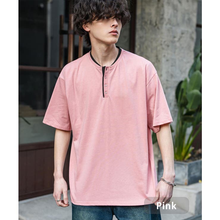 ピンク | Tシャツ 半袖 ヘンリーネック | Rocky Monroe