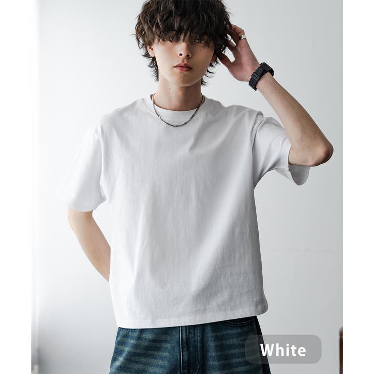 ホワイト | ショート丈Tシャツ 半袖 無地 | Rocky Monroe