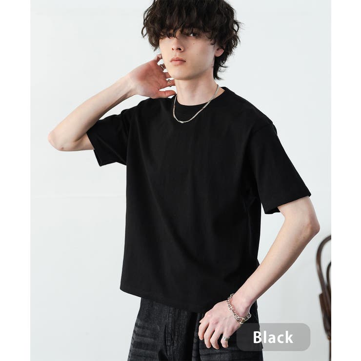 ブラック | ショート丈Tシャツ 半袖 無地 | Rocky Monroe