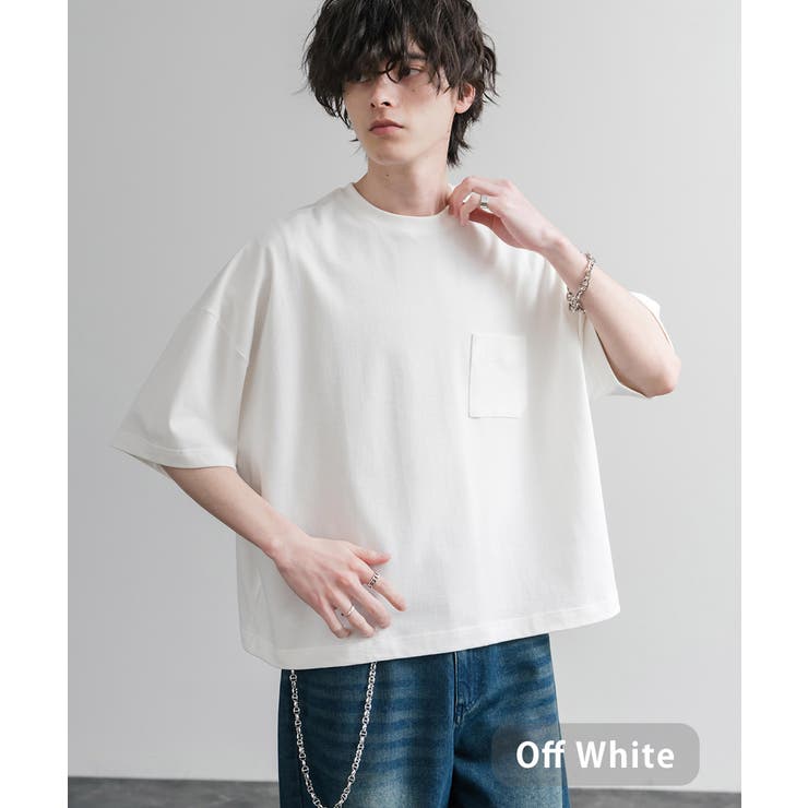 オフホワイト | Tシャツ クロップド ボックスシルエット | Rocky Monroe