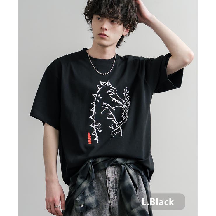 L.ブラック | HUF プリントT 半袖 | Rocky Monroe