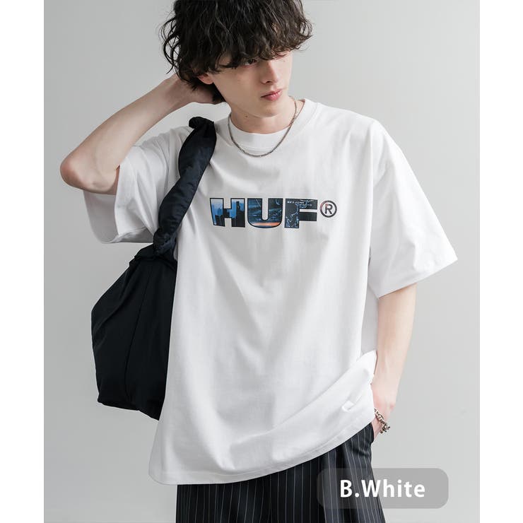 B.ホワイト | HUF プリントT 半袖 | Rocky Monroe