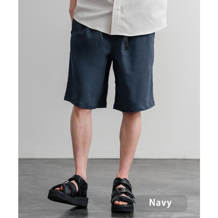 ネイビー | 接触冷感 ショートパンツ 膝丈 | Rocky Monroe