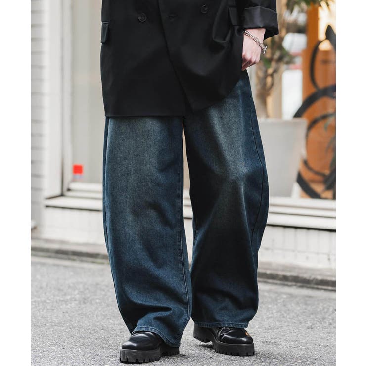 カーブデニム バレルレッグ ワイドテーパード | Rocky Monroe | 詳細画像6 