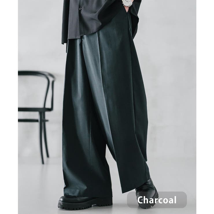 チャコール | スラックス ワイドパンツ 接触冷感 | Rocky Monroe