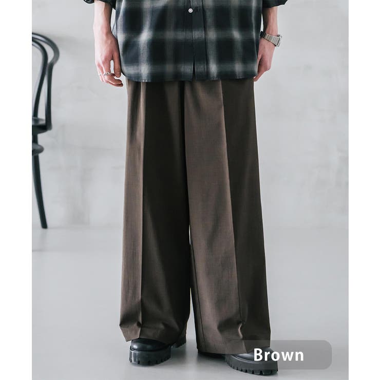 ブラウン | スラックス ワイドパンツ 接触冷感 | Rocky Monroe