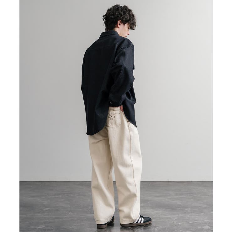 デニムパンツ ワイド ウエスタン調 | Rocky Monroe | 詳細画像3 