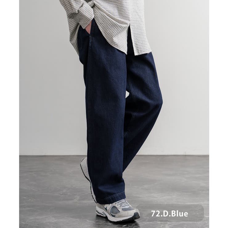 72.D.ブルー | デニムパンツ ワイド ウエスタン調 | Rocky Monroe