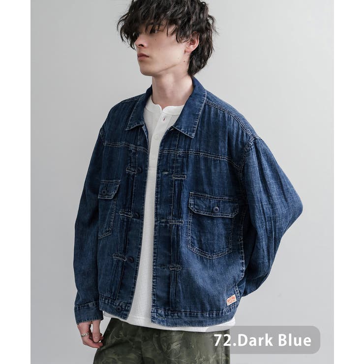 72.ダークブルー | デニムジャケット シャツジャケット 超軽量 | Rocky Monroe