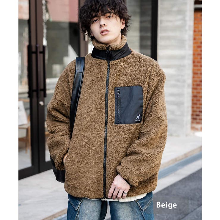 ベージュ | KANGOL ボアジャケット フリース | Rocky Monroe