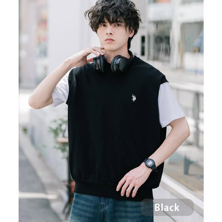 ブラック | ユーエスポロアッスン ベスト サマーニット | Rocky Monroe