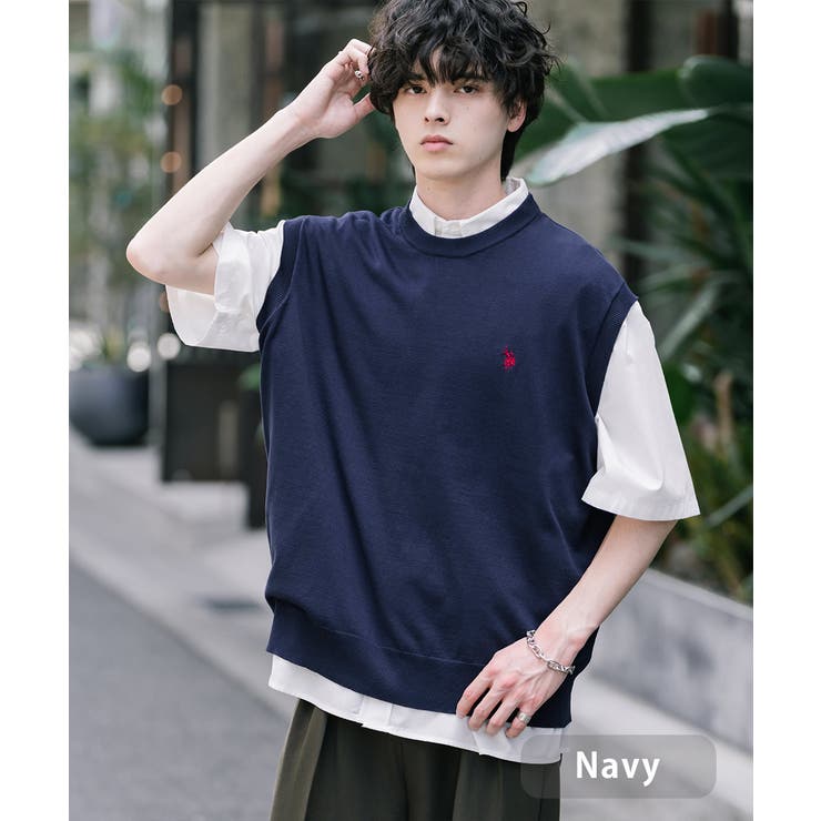 ネイビー | ユーエスポロアッスン ベスト サマーニット | Rocky Monroe