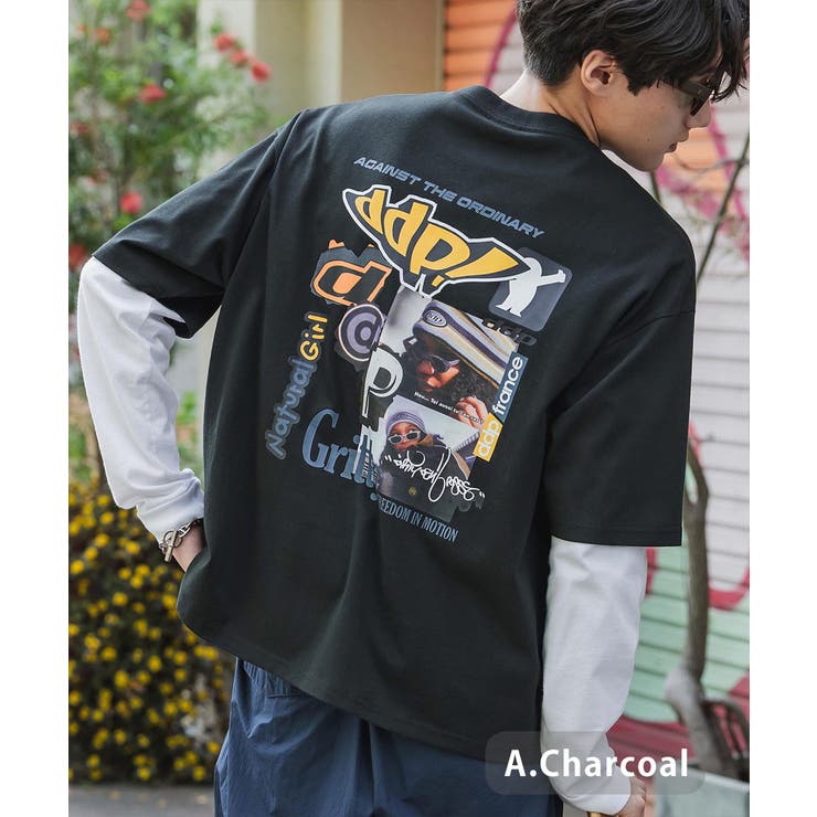 A.チャコール | ddp バックプリントT オーバーサイズ | Rocky Monroe