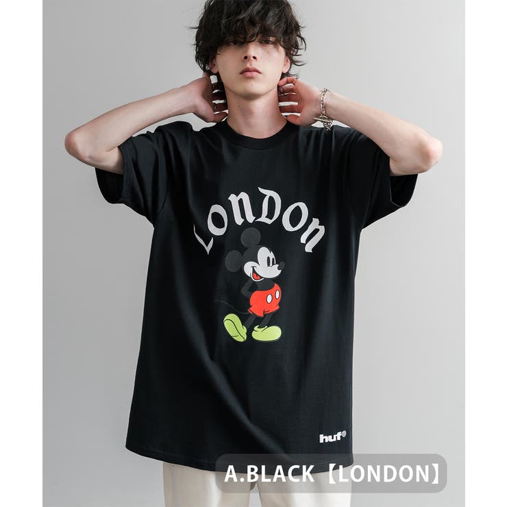 A.ブラック | HUF 半袖プリントT ミッキーマウス | Rocky Monroe