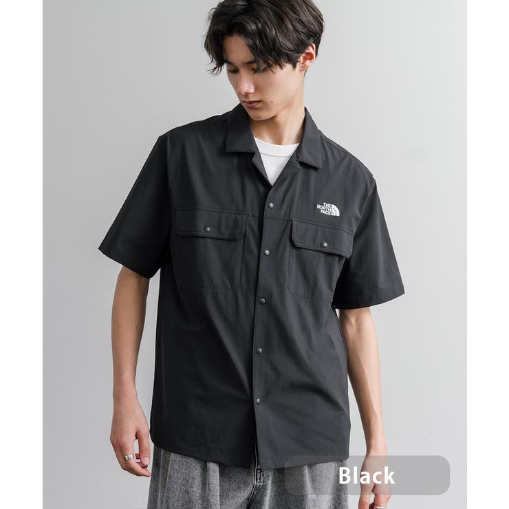 ブラック | THENORTHFACE オープンカラーシャツ 半袖 | Rocky Monroe