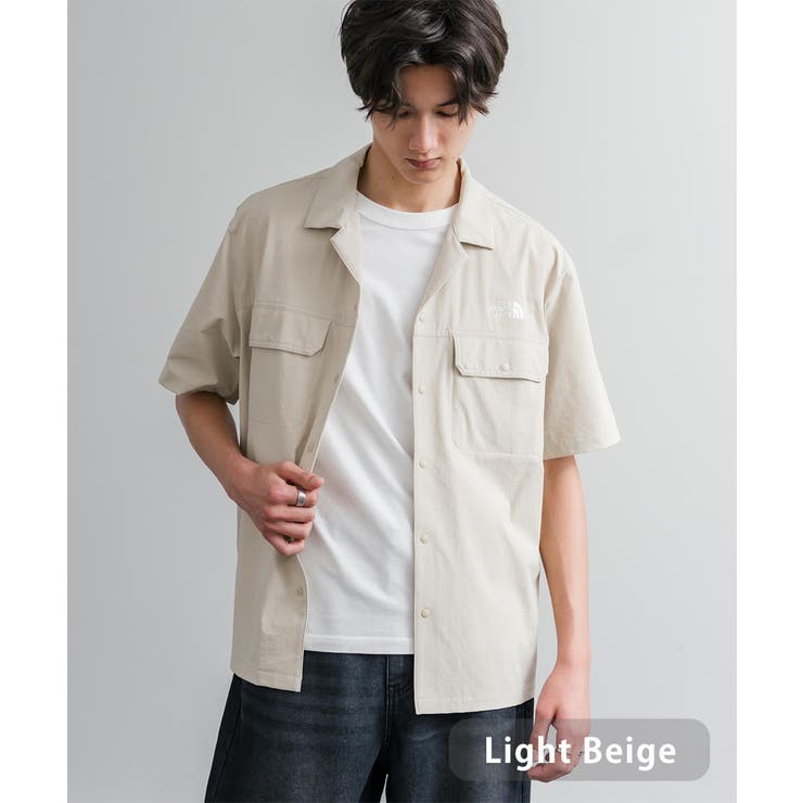 ライトベージュ | THENORTHFACE オープンカラーシャツ 半袖 | Rocky Monroe