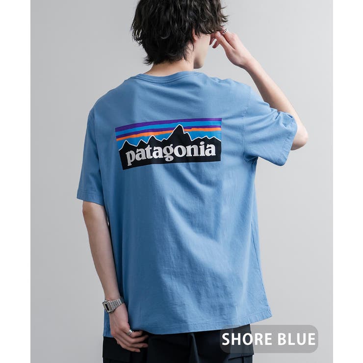 SHORE BLUE | Patagonia バックプリントT オーガニックコットン | Rocky Monroe