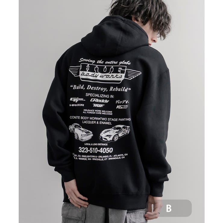 B | HUF プルオーバーパーカー 裏起毛 | Rocky Monroe
