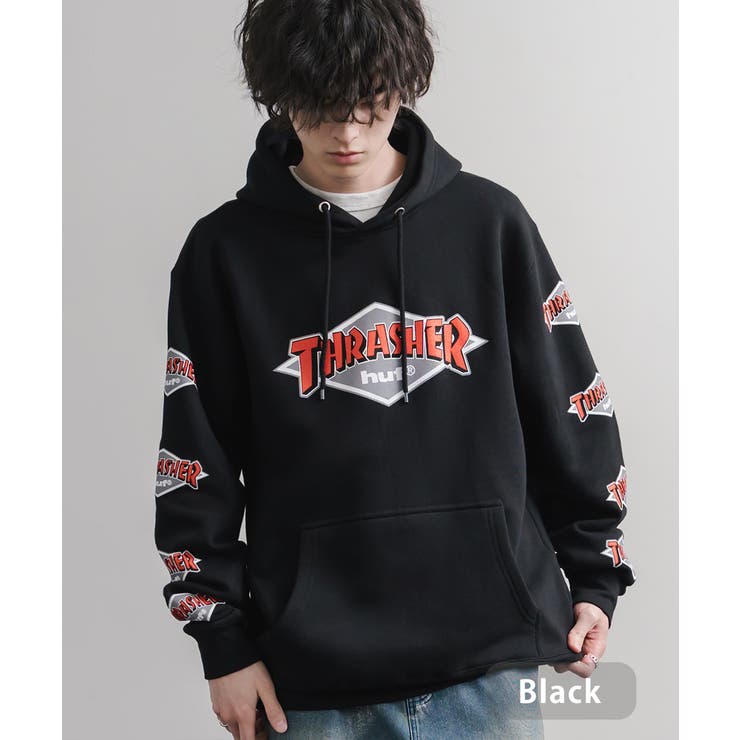 ブラック | HUF プルオーバーパーカー 裏起毛 | Rocky Monroe