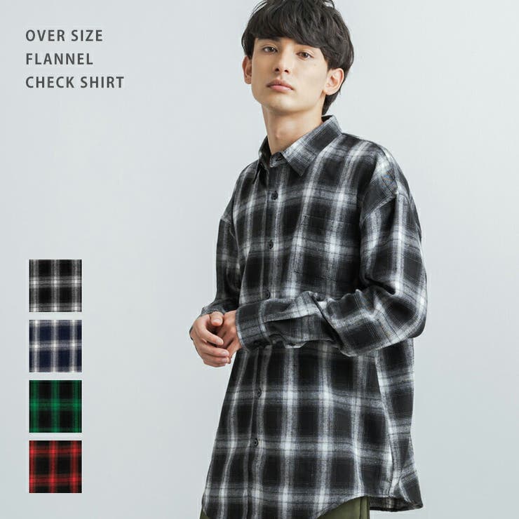 オンブレチェック ネルシャツ Checkered Flannel Shirt