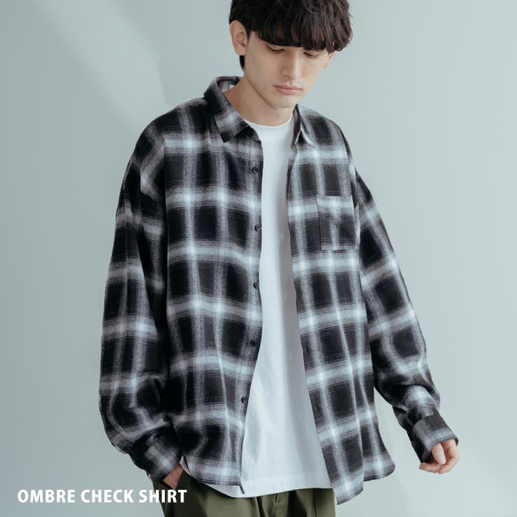 オンブレチェック ネルシャツ Ombre  Checkered Flannel