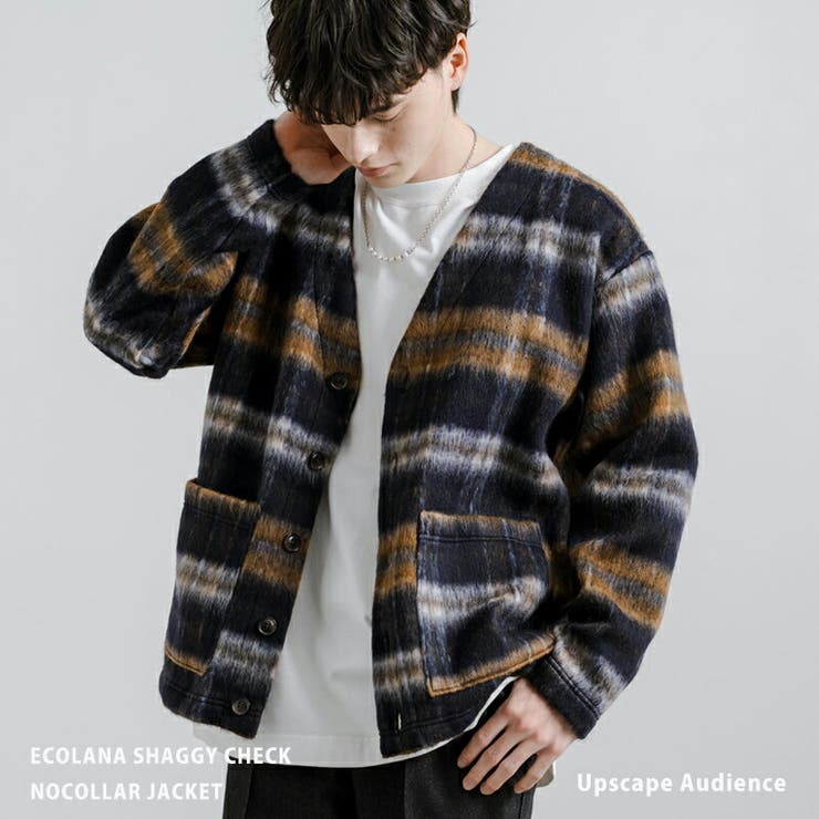 ノーカラージャケット ウール チェック[品番：OE000007696]｜Rocky