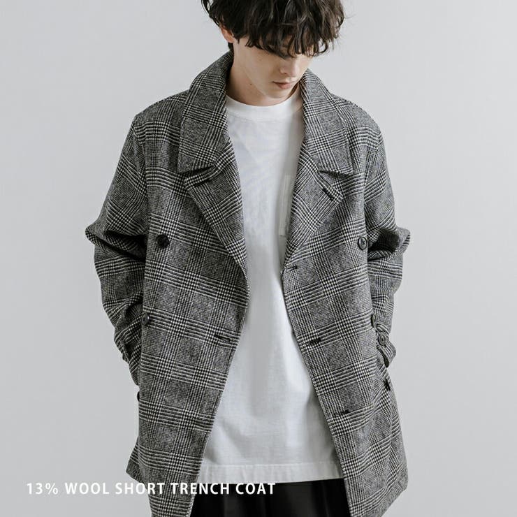 トレンチコート ショート丈 ウール[品番：OE000007634]｜Rocky Monroe