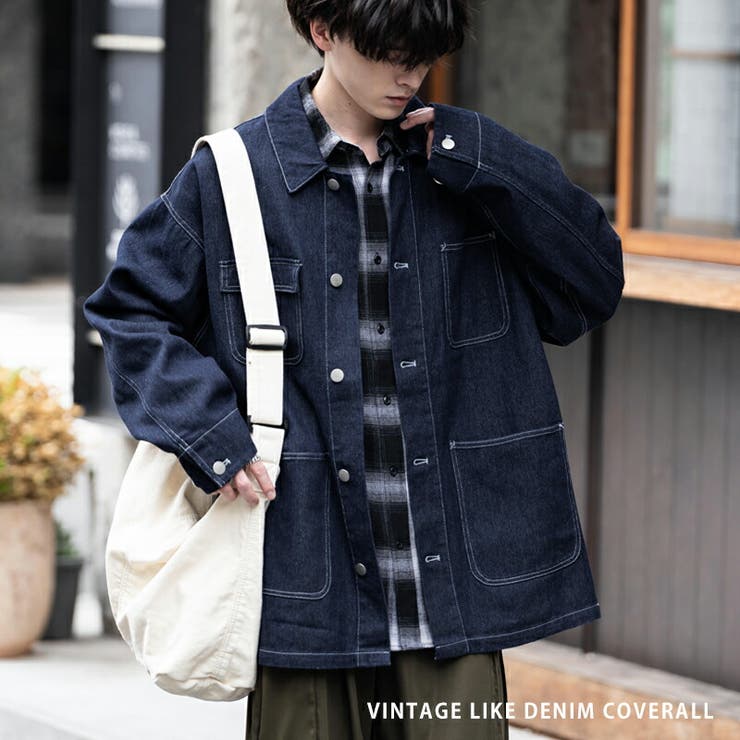 【SALE／60%OFF】 カバーオール ワークジャケット[品番：OE000008160 デニム ジャケット・アウター