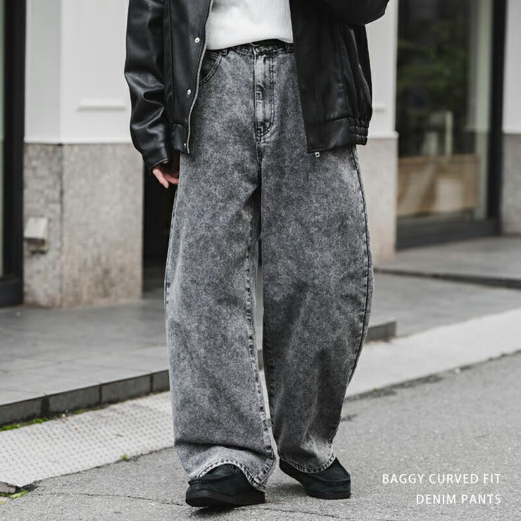カーブデニム バレルレッグ ワイドテーパード | Rocky Monroe | 詳細画像1 