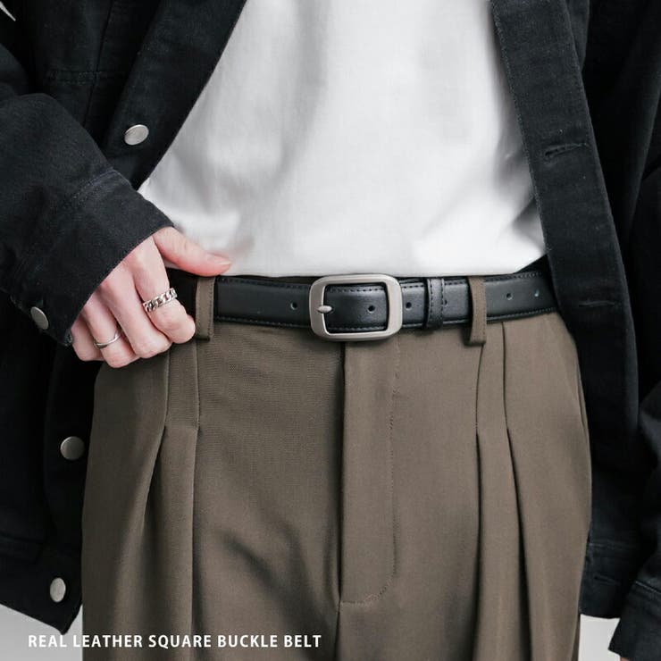 レザーベルト スクエアバックル 本革 | Rocky Monroe | 詳細画像1 