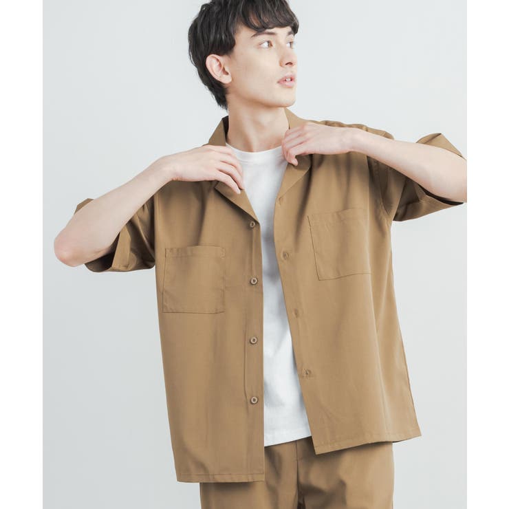 セットアップ 接触冷感 オープンカラーシャツ[品番：OE000006819