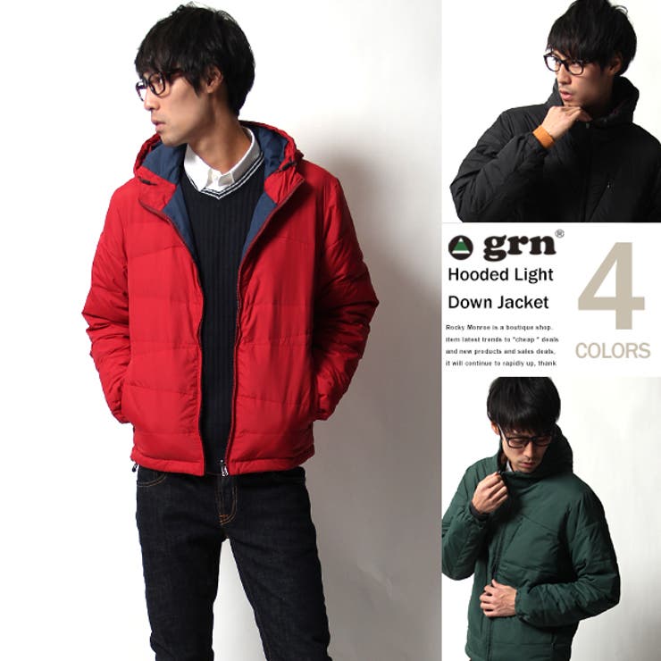 grn ジーアールエヌ】ユニオンZIP撥水加工フード付きジップライト 