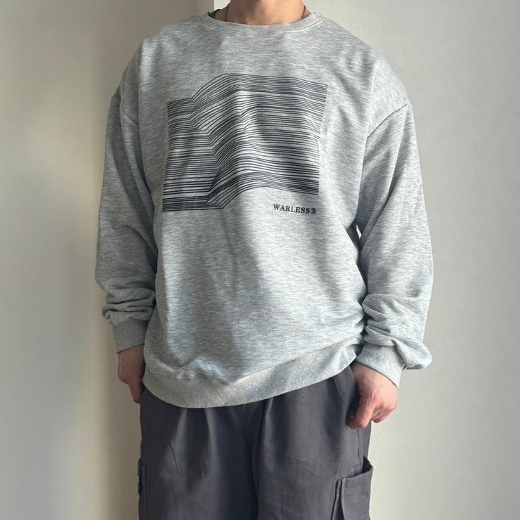 メンズ オーバーサイズ トレーナー スウェット ロゴスウェット