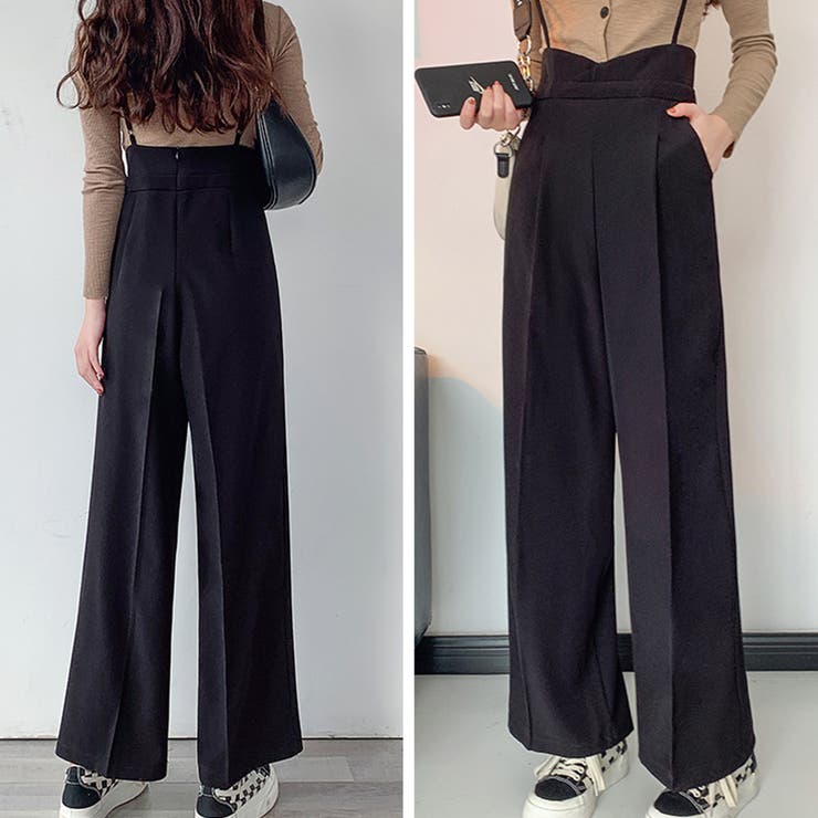レディース オールインワン 肩紐 サロペット パンツ[品番