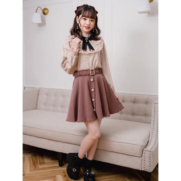 ☆rinrinparts仕事繁忙期対応遅さま専用☆レースブラウスとスカート 大きいサイズ KAREN フリル襟ブラウス×チュールバルーンスカート
