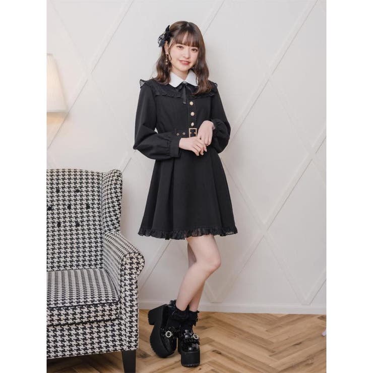 rojitaファーショルダーレース切替ワンピース ファーショルダーレース切替ワンピース | Rlab store